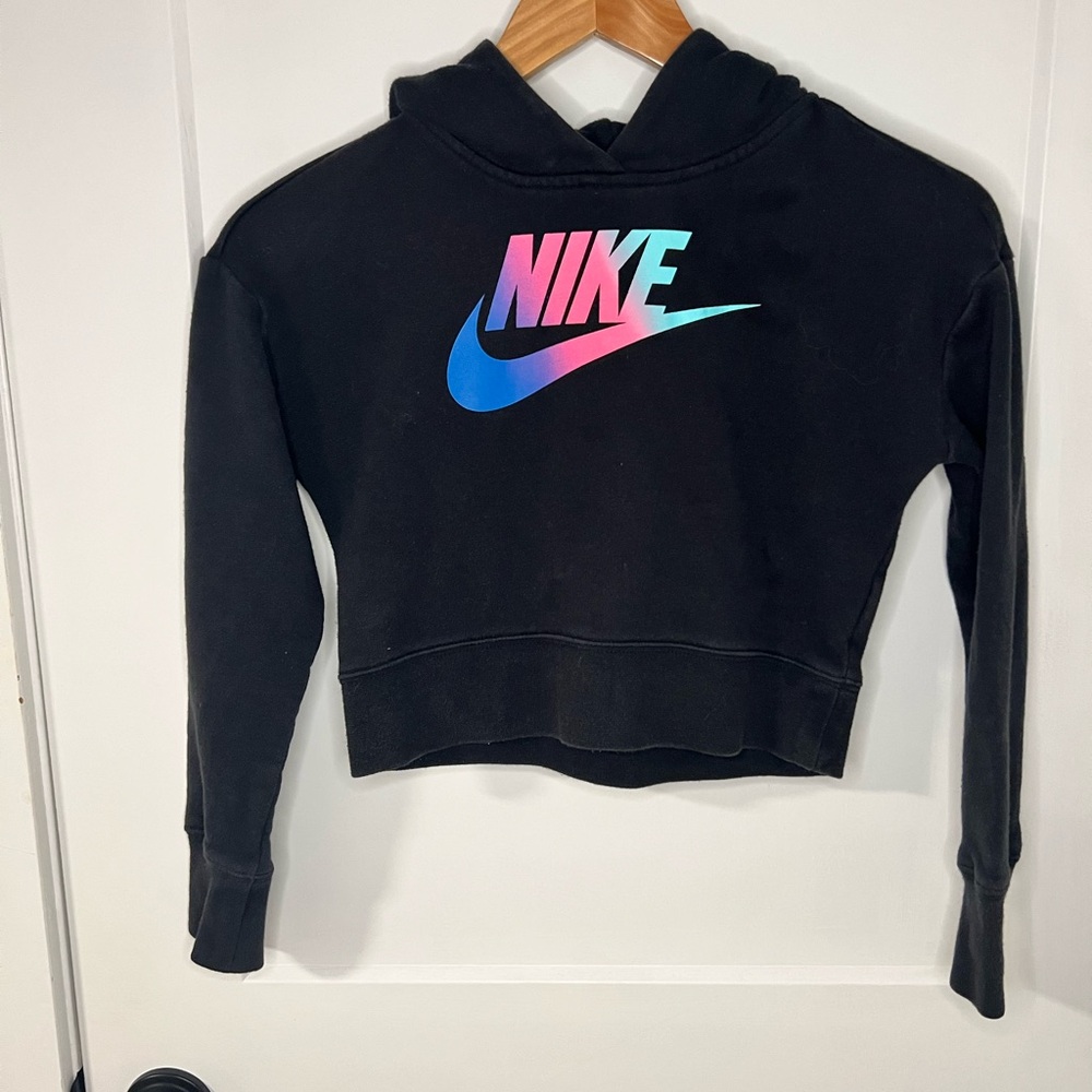 Nike Black Hoodie with Gradient Logo